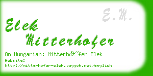 elek mitterhofer business card